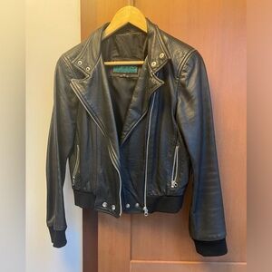 Stylish Black Leather Moto Jacket - Unbranded